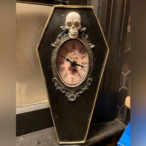 Ashland Black and White Skull Coffin Wall Clock